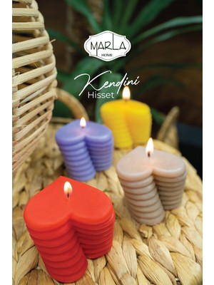 Marla Home Dekoratif Kokulu Katlı Kalp  Set