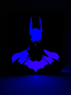 Batman - Rgb LED Işıklı 3 Boyutlu Tabela - 18CM x 20CM x 2cm (Bluetooth Kontrollü)