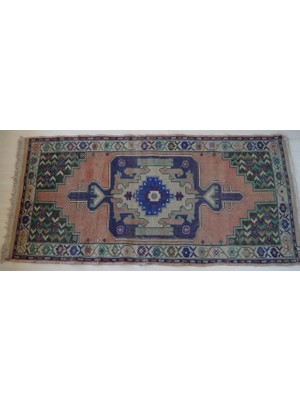 DesignEv 116X244 cm El Dokuma  Yün Anadolu Kilim Dekoratif Oturma Odası Kilimi