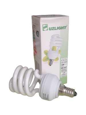 Uzlight 12W Spiral Tasarruflu Ampul Sarı Işık E14 İNCE DUY 10'lu Paket