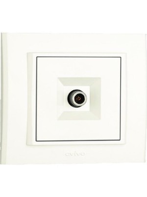 Ovivo Natural Beyaz Uydu Prizi Modül+Kapak Ovivo