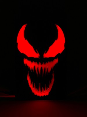 Domini Venom - Rgb LED Işıklı 3 Boyutlu Tabela - 13CM x 20CM x 2cm (Bluetooth Kontrollü)