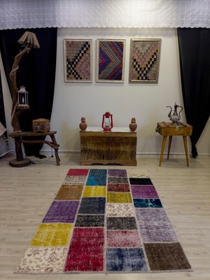 Sempati Halı Modern Eşsiz Özel Patchwork Halı 116 x 186  cm  4001