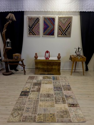 Sempati Halı El Yapımı Patchwork Elegan Tasarım Halı 124 x 178  cm  4004