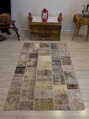 Sempati Halı El Yapımı Patchwork Elegan Tasarım Halı 124 x 178  cm  4004