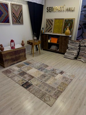 Sempati Halı El Yapımı Patchwork Elegan Tasarım Halı 124 x 178  cm  4004