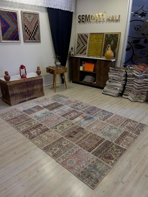 Sempati Halı El Dokuma Eskitme Özel Patchwork Halı  162 x 230  cm  4009