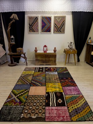 Sempati Halı Modern Eşsiz Özel Patchwork Halı 162 x 240  cm  4011