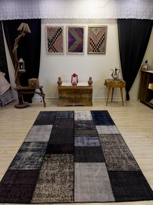 Sempati Halı El Dokuma Eskitme Özel Patchwork Halı  162 x 240  cm  4021