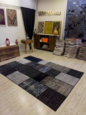 Sempati Halı El Dokuma Eskitme Özel Patchwork Halı  162 x 240  cm  4021