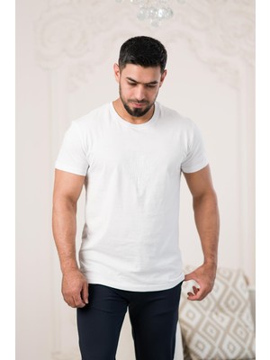 Paul Martin Bisiklet Yaka Önü Baskılı Pamuklu Basic Regular Fit T-Shirt