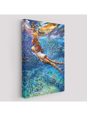 Acoula   Su Altında Yüzen Kız Duvar TABLOSU-6334