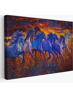 Acoula   Koşan Atlar Dekoratif Kanvas Duvar TABLOSU-3725
