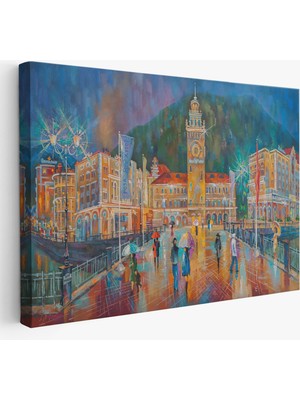 Acoula   Yağurlu Bir Akşam Yağlıboya Görünüm Dekoratif Kanvas Duvar TABLOSU-3597