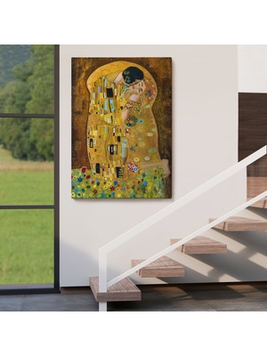 Acoula   Gustav Klimt'in The Kiss Isimli Eseri Kanvas TABLO-5128