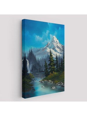 Acoula   Rusya Dağ ve Akarsu Manzaralı Dekoratif Duvar TABLOSU-6115