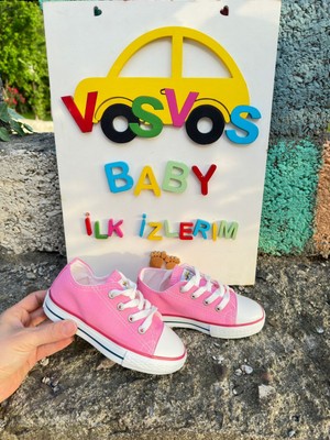 VOSVOSBABY Şeker Pembe Keten Sneaker