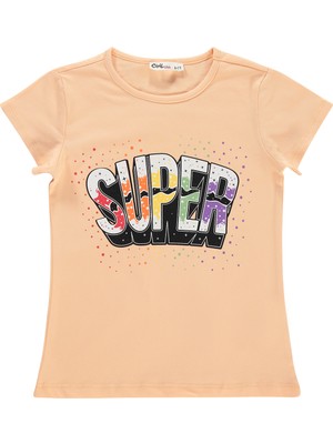 Civil Girls Kız Çocuk Tişört 6-9 Yaş Yumuşak Şeftali