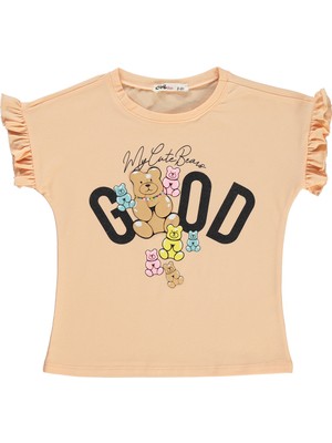 Civil Girls Kız Çocuk Tişört 2-5 Yaş Yumuşak Şeftali