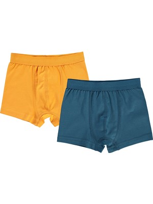 Civil Boys Erkek Çocuk Boxer 2-10 Yaş Turuncu-Lacivert %96 Pamuklu Yumuşak Dokulu 2 Adet