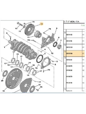 Onsan Krank Kasnağı 206 207 301 307 308 Partner Tepee C2 C3 C4 C-Elysee Xsara Berlingo (4251.04-0515.R8)