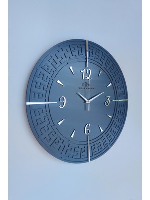 Asse Tasarım Tangled Lines Siyah & Gümüş Türkçe Rakam 50 x 50 cm  Sessiz Duvar Saati