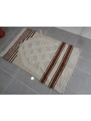 Tekno Trust Yünlü El Dokuması Harika Namazla Kilim, Yumuşacık Tüylü Seccade Tiftik Kılından Kilim 125 x 75  cm  Eta