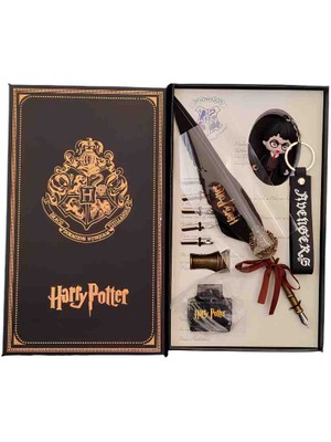 Sarego Harry Potter Divit Hokka Seti Tüy Kalemli Mürekkepli Anahtarlı Özel Kutulu Büyüleyici Vip Pro Set