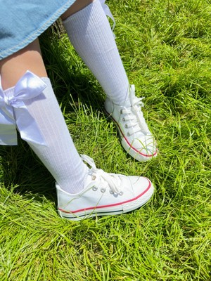VOSVOSBABY Beyaz Keten Sneaker