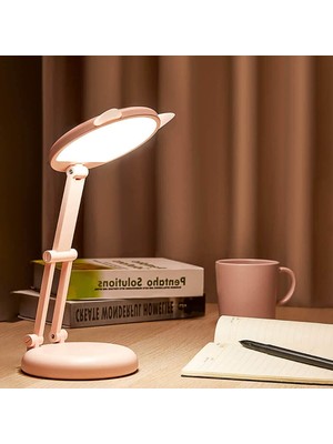 Silhouette Çocuk Masa Lambası Kız, Ev Ofis Için LED Pembe Küçük Halka Işıklar, USB Şarjlı Taşınabilir Katlanır 2400MAH (Yurt Dışından)