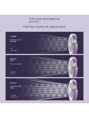 Silhouette Masa Lambası Fanı 2400 Mah Masaüstü Koşucu Işık Mini El Elektrikli Pratik 3 Hızlı Fan, Mor (Yurt Dışından)