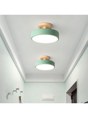 Silhouette Tavan Işıkları Modern LED Iskandinav Ahşap Aydınlatma Armatürü Iç Mekan Armatür Mutfak Oturma Yatak Odası Banyo -Gri (Yurt Dışından)