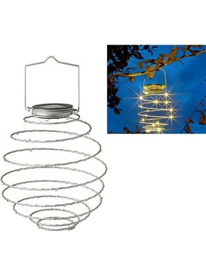 Silhouette Güneş Enerjili LED Spiral Asma Işıklar Dış Aydınlatma Tel Fener Spiralight (Spiral Işık X8) Sıcak Beyaz (Yurt Dışından)