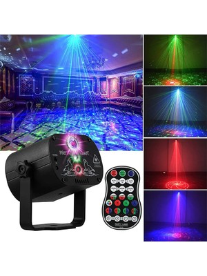 Silhouette Renk LED Dj Disko Lazer Ses Strobe Sahne Işık Projektör Noel Cadılar Bayramı Dekorasyonları Için USB Şarj Edilebilir B (Yurt Dışından)