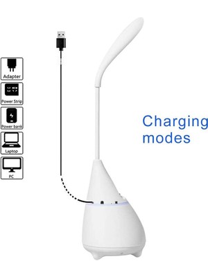 Silhouette LED Masa Lambası, 3 Seviye Kısılabilir Şarj Edilebilir Lamba, Ofis Için Basın Anahtarı Başucu Işık Ayarlanabilir Deve Boynu (Yurt Dışından)