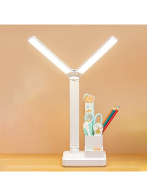 Silhouette LED Çift Masa Lambası, LED Işıklar Pille Çalışan Masa Lambası, Ev / Ofis Için USB Şarjlı Göz Koruması (Yurt Dışından)