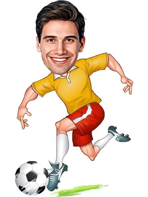 Özcan Tasarım Kişiye Özel Erkek Futbolcu Biblosu - Karikatür Biblo