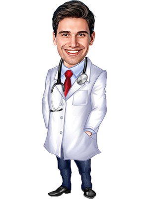Özcan Tasarım Kişiye Özel Erkek Doktor Biblosu - Karikatür Biblo 3