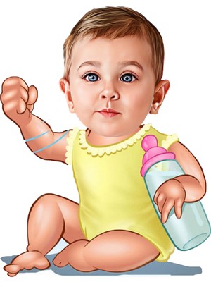 Özcan Tasarım Kişiye Özel Bebek Biblosu - Karikatür Biblo