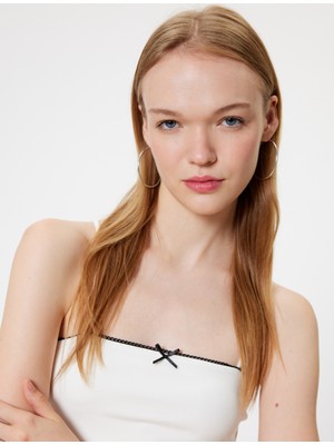 Koton Crop Üst Fiyonk Detaylı Ip Askılı Slim Fit