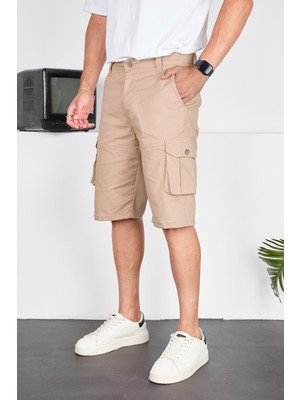 Frankess Jeans Erkek Kargo Cepli Gabardin Şort
