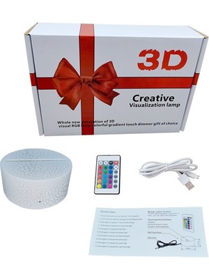 Angle 3D Yaratıcı USB Dokunmatik Uzaktan Kumanda Gece Lambası (Yurt Dışından)