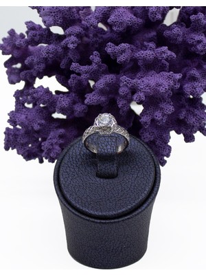 Gizem Gümüş Zirkon Taşlı 925 Ayar Gümüş Tektaş Yüzük