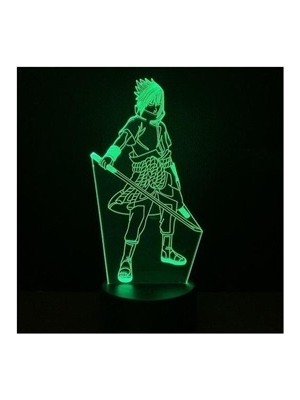 Rainbow Uchiha Sasuke Çocuk Yatak Odası Anime Masa Lambası 3D LED Gece Lambası (Yurt Dışından)