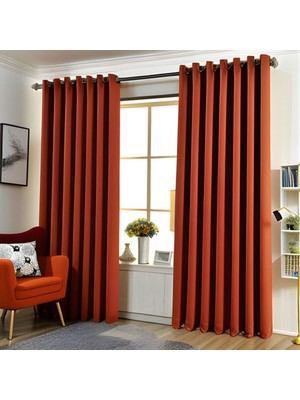 Mebelport Curtain Blackout Karartma 1/2 Pileli Fonluk Turuncu Renk