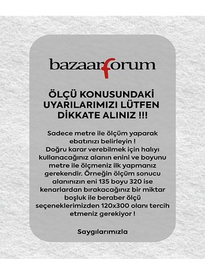 Bazaar Forum Makinede Yıkanabilir Kaymaz Taban Halı Mutfak Halısı Salon Halısı Oturma Odası Halısı Yolluk