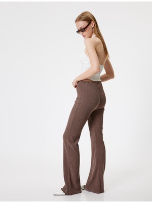 Koton Ispanyol Paça Tayt Pantolon Bürümcük Yüksek Bel Slim Fit