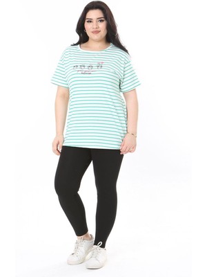 Şans Kadın Büyük Beden Gül Kurusu Bisiklet Yakalı Kısa Kollu Bluz 65N38006