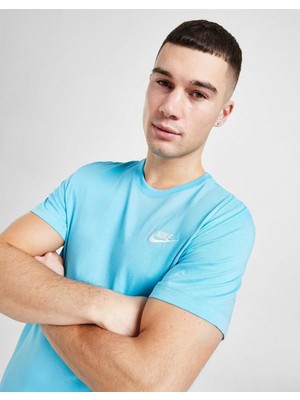 Nike Sportswear Cotton Unisex Short Sleeve Tee Unisex Açık Mavi Tişört