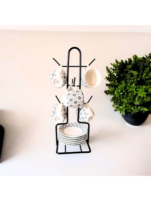 Ece Ev Modası Fincan Askısı, Tabaklı Askılık, Masa Üstü, Tezgah Üstü Dolap İçi Kahve Fincan Askılık